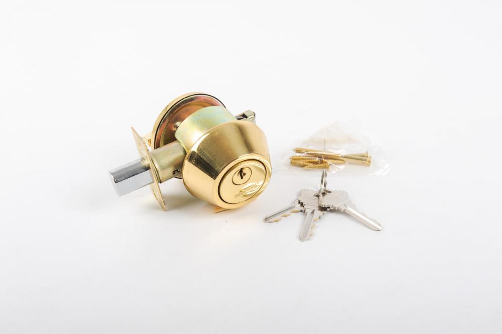 Deadbolt Single Cylinder Polished Brass