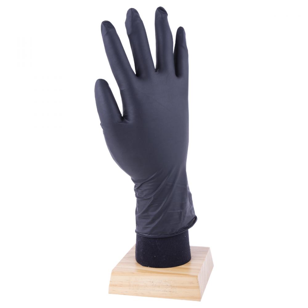 50Pk Latex Free Disposable Nitrile Gloves 5 Mill Black  M)