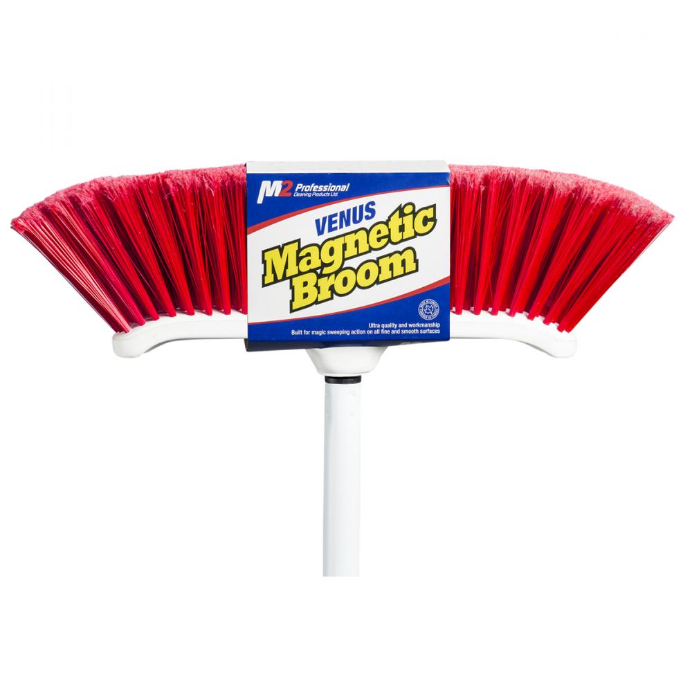 Venus Curved Indoor Magnetic Broom with 48in Metal Handle