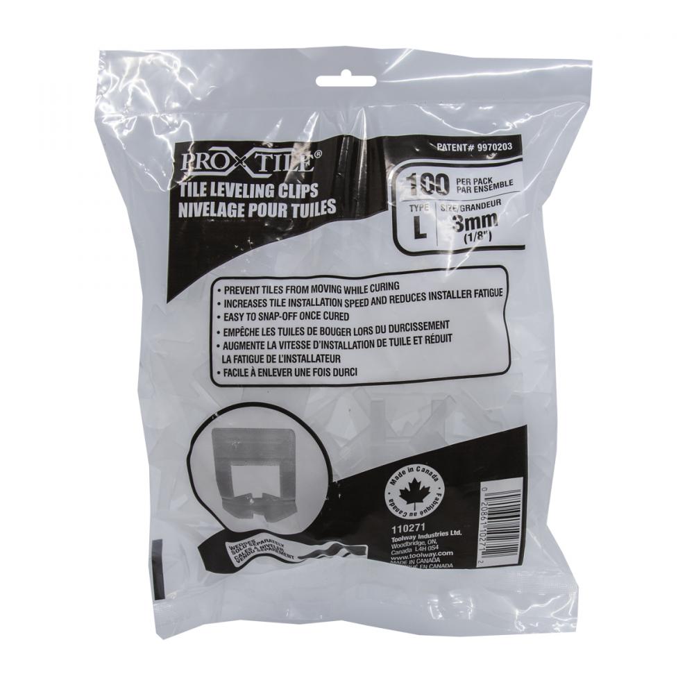 Tile Levelling System Clips L-Type 3mm (1/8in) 100PC