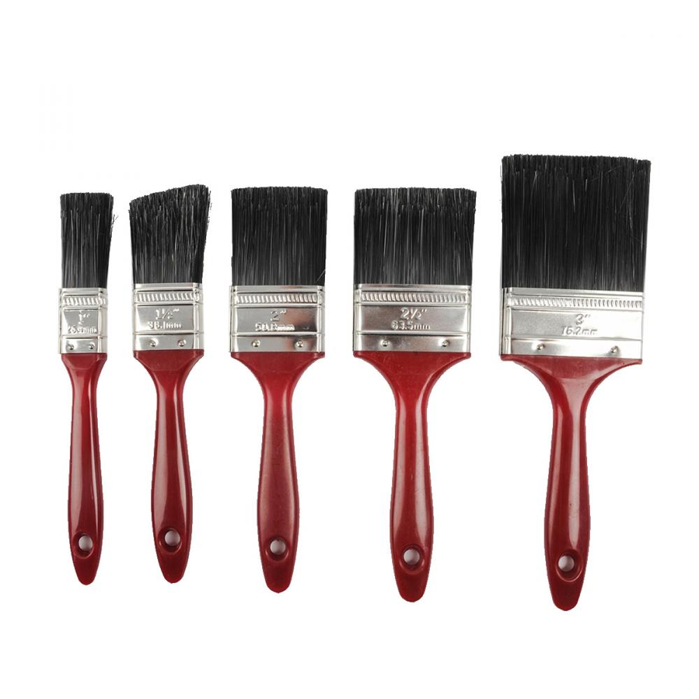5PC Professional Synthetic Flat Bristle Paint Brushes Set (1&#34;, 1½&#34;, 2&#34;, 2½&#34;, 3&#34;)