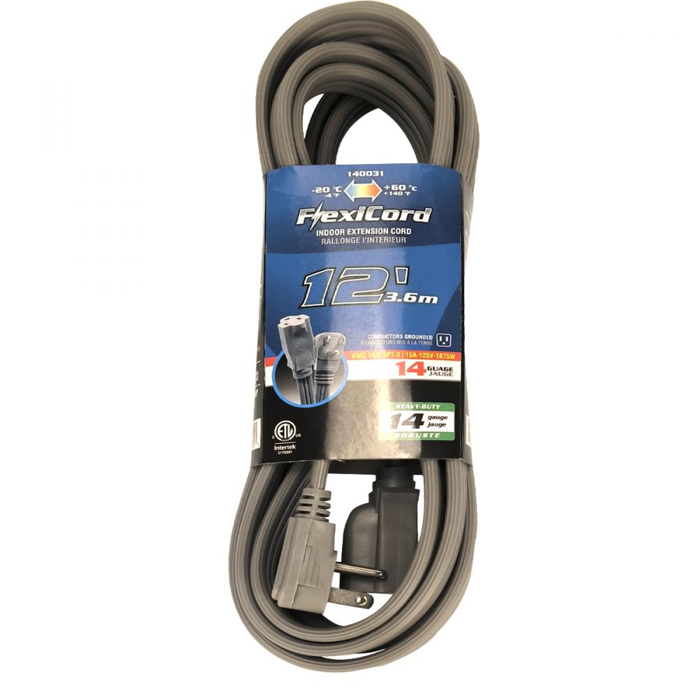 Air Conditioner Extension Cord Indoor SPT-3 14/3 Single-Tap White 12ft/3.65m