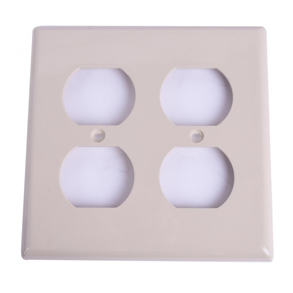 2 Gang Duplex recep. plate Ivory
