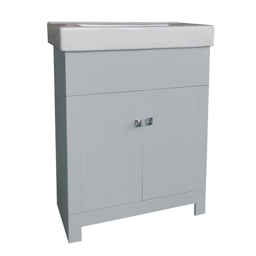 Vanity and Ceramic Top 2-Door 24x14.2x31.5in Grey