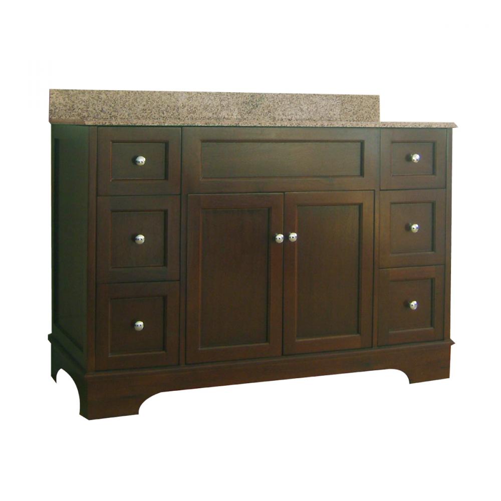Vanity with Granite Top 2-Door 48x22x38&#34; Beige