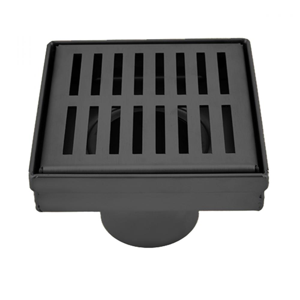 Square Shower Drain Slot Grid 6&#34; x 6&#34; x 2 3/4&#34; Matte Black