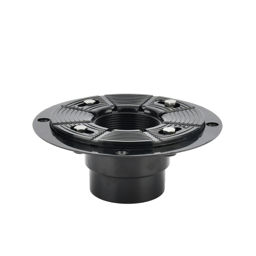 ABS Shower Drain Base 2&#34; Thread 17cm diam x  8cm H Black