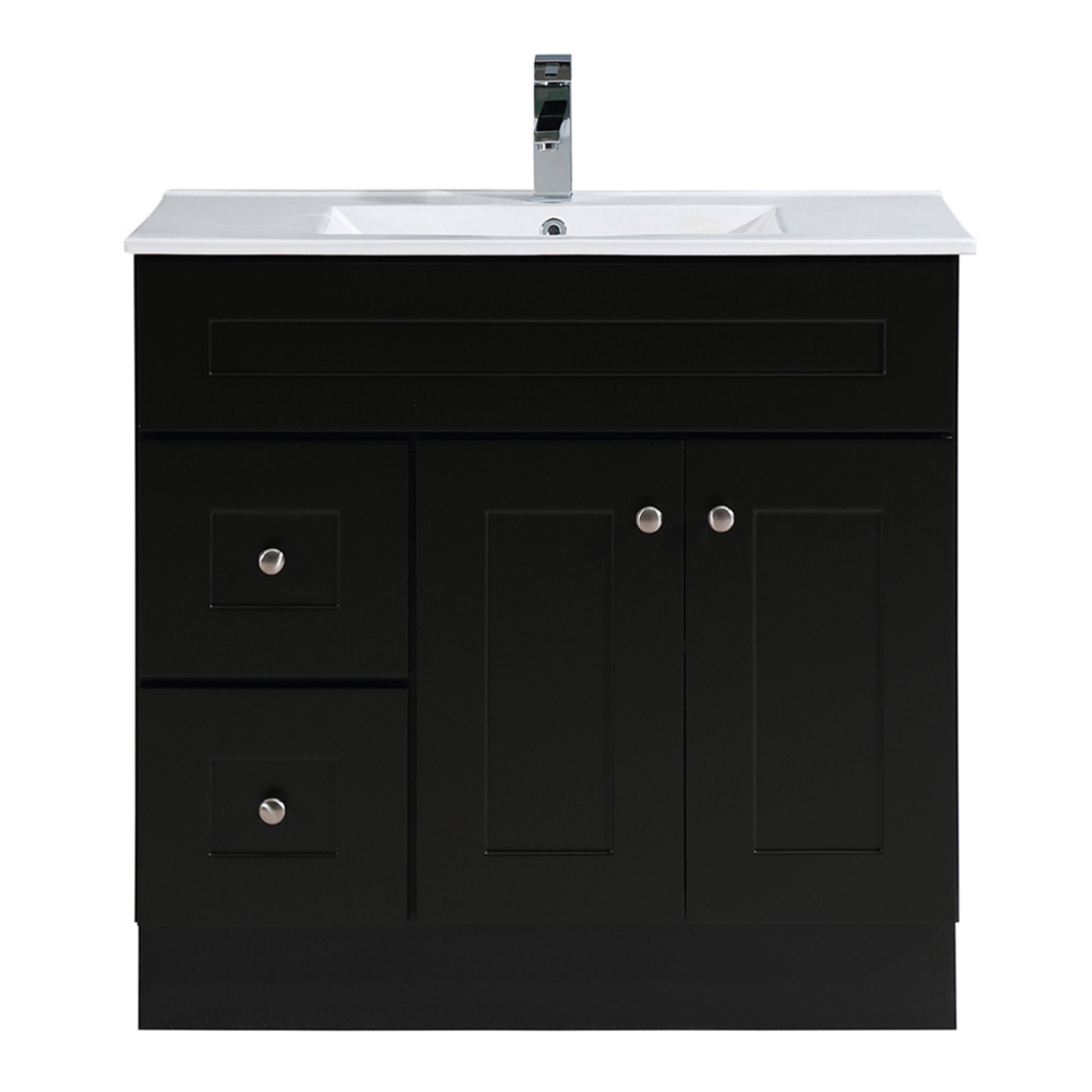 Newport Vanity and Basin 2-Door/2-Drawer 36x18x34&#34; Chocolate