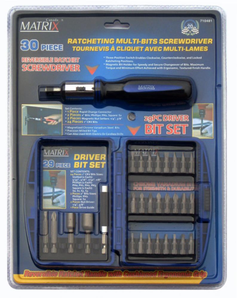 Ratchet Screwdriver & Bits Set 30pc