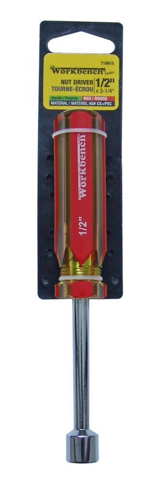 Nut Driver ½in x 3-¼in Red handle 1per