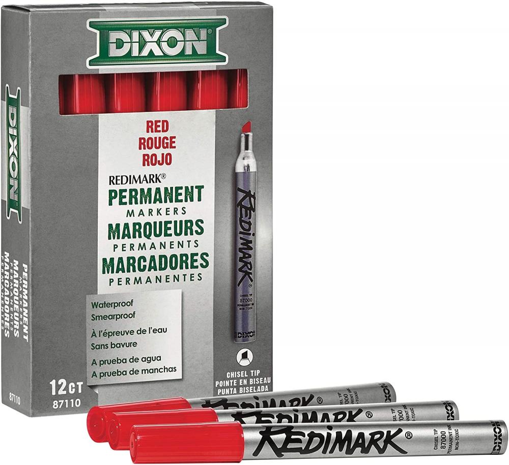 12pk Markette 6in Metal Barrel - Chisel Point Red