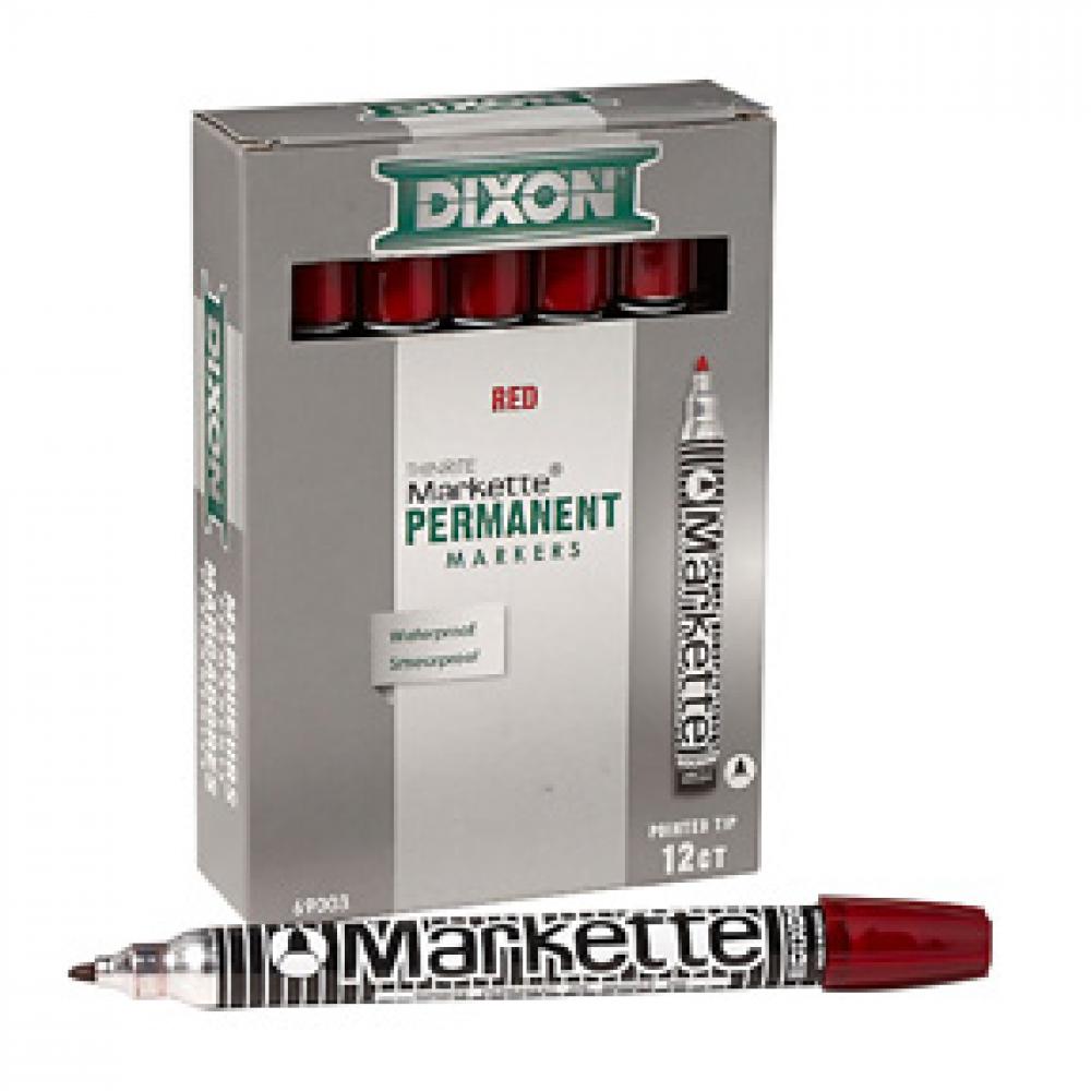 12pk Markette Thinrite 6in Metal Barrel - Fine Point Red