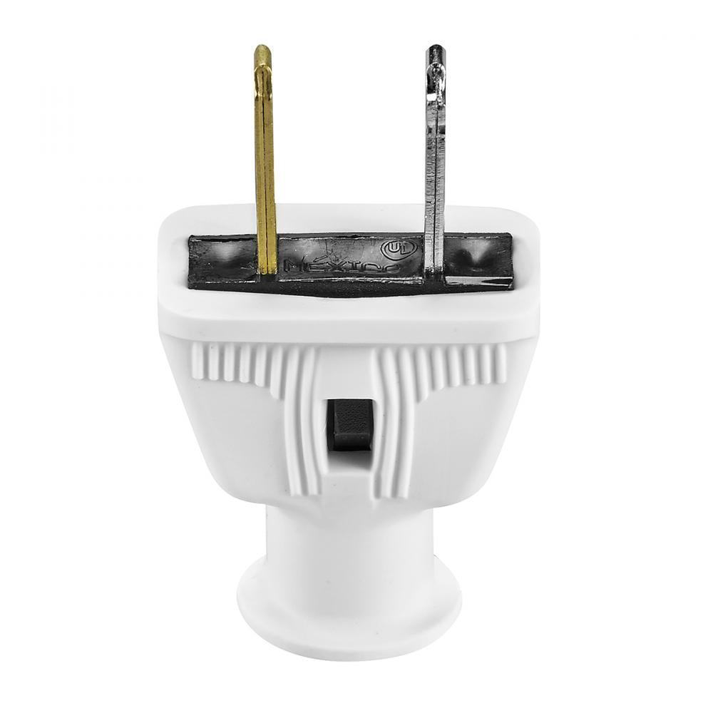 183-6W Straight Blade Plug 15-Amp 125-Volt 2-Wire White