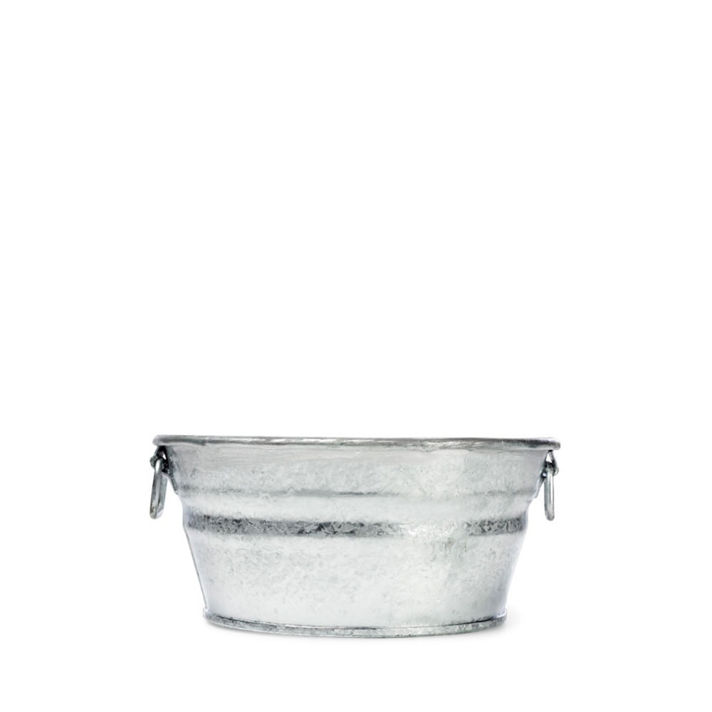Wash Tub Mini Round Low Flat Hot Dipped Steel .95L/1Qt