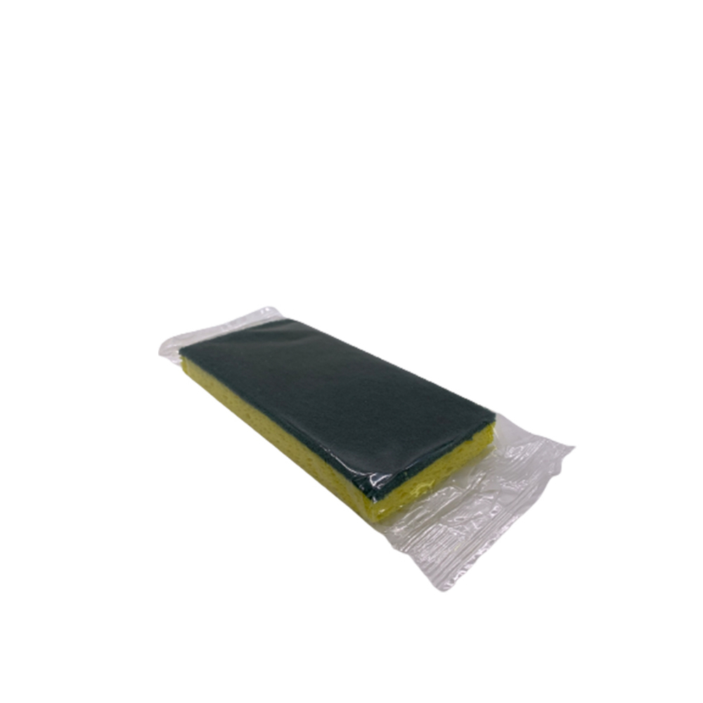 Sponge Cellulose Heavy Duty Scrubbing 3.125x6.25in Green+ Yellow