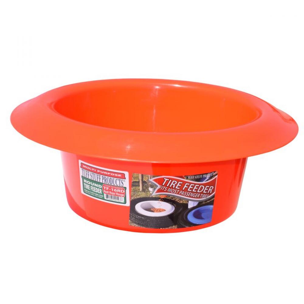 Tire Feeder Bowl Round 16Qt Red