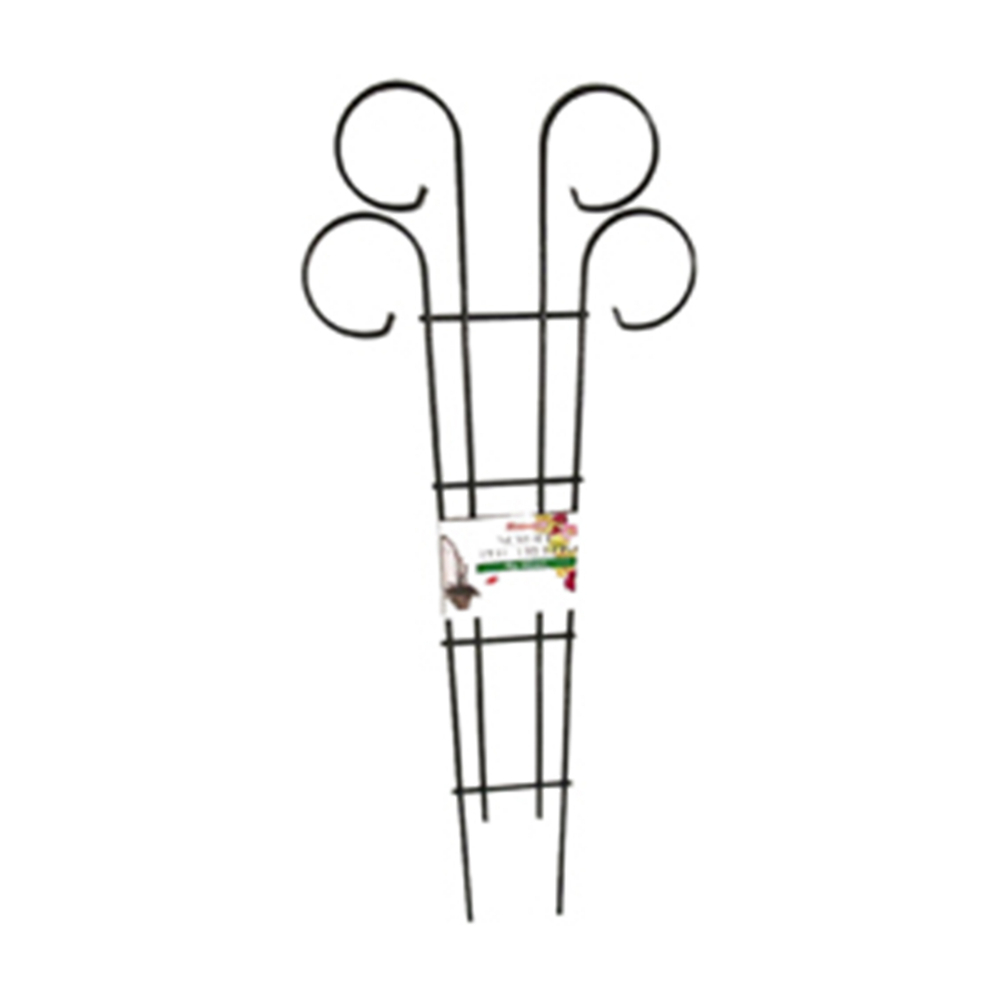 Wire Scroll Pot Trellis Powder Coat 10in W x 24in H Green