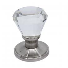 Toolway 100132 - Door Knob Crystal Diamond Dummy Satin Nickel