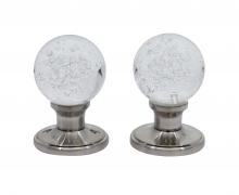 Toolway 100136 - Door Knob Crystal Bubble Hallway Satin Nickel
