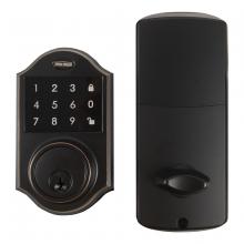 Toolway 100152 - Ornate Electronic Deadbolt Black Oil Rubbed Brass