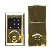 Toolway 100154 - Square Electronic Deadbolt Polish Brass