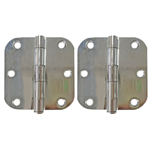 Toolway 100887 - 2PC Door Hinge 3in x 3in Round Corner 5/8in Chrome Steel