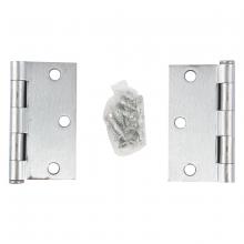Toolway 100923 - 2PC Door Hinge 3in x 3in x 2mm Square Corner Brushed Stainless Steel