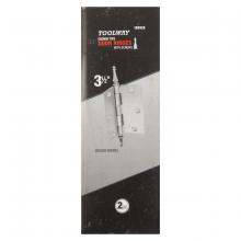 Toolway 100926 - 2PC Door Hinge 3.5in x 3.5in x 2.2mm Crown Tips Brushed Nickel Steel