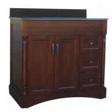 Toolway 188013-GRY - Vanity with Granite Top 2-Door/3-Drawer 36x22x38" Grey