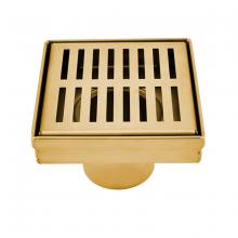 Toolway 188096 - Square Shower Drain Slot Grid 6" x 6"x 2 3/4" Brushed Gold
