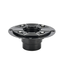 Toolway 188098 - ABS Shower Drain Base 2" Thread 17cm diam x  8cm H Black