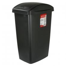 Toolway 86018308 - Waste Basket Indoor with Swing Lid Rectangular Black 47.3L