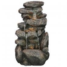 Toolway 88015383 - Outdoor Tiered Rock Water Fountain with Lights 27in