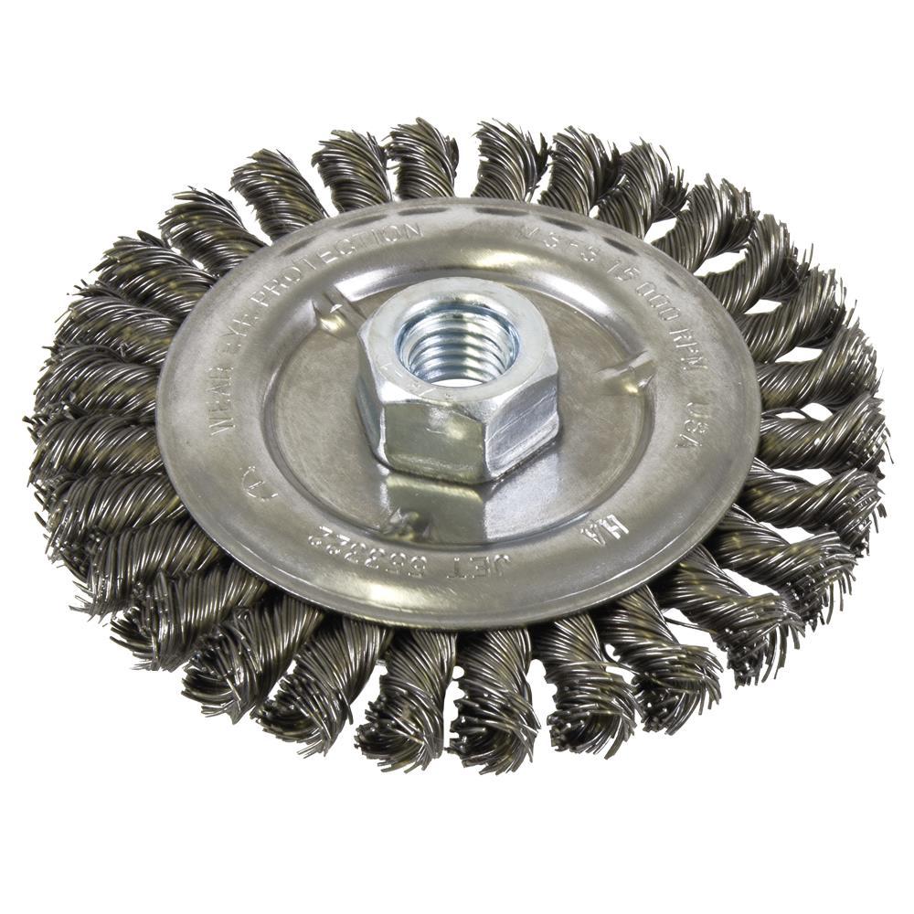5 x 1/2 x 5/8-11NC Standard Face Knot Wire Wheel Threaded