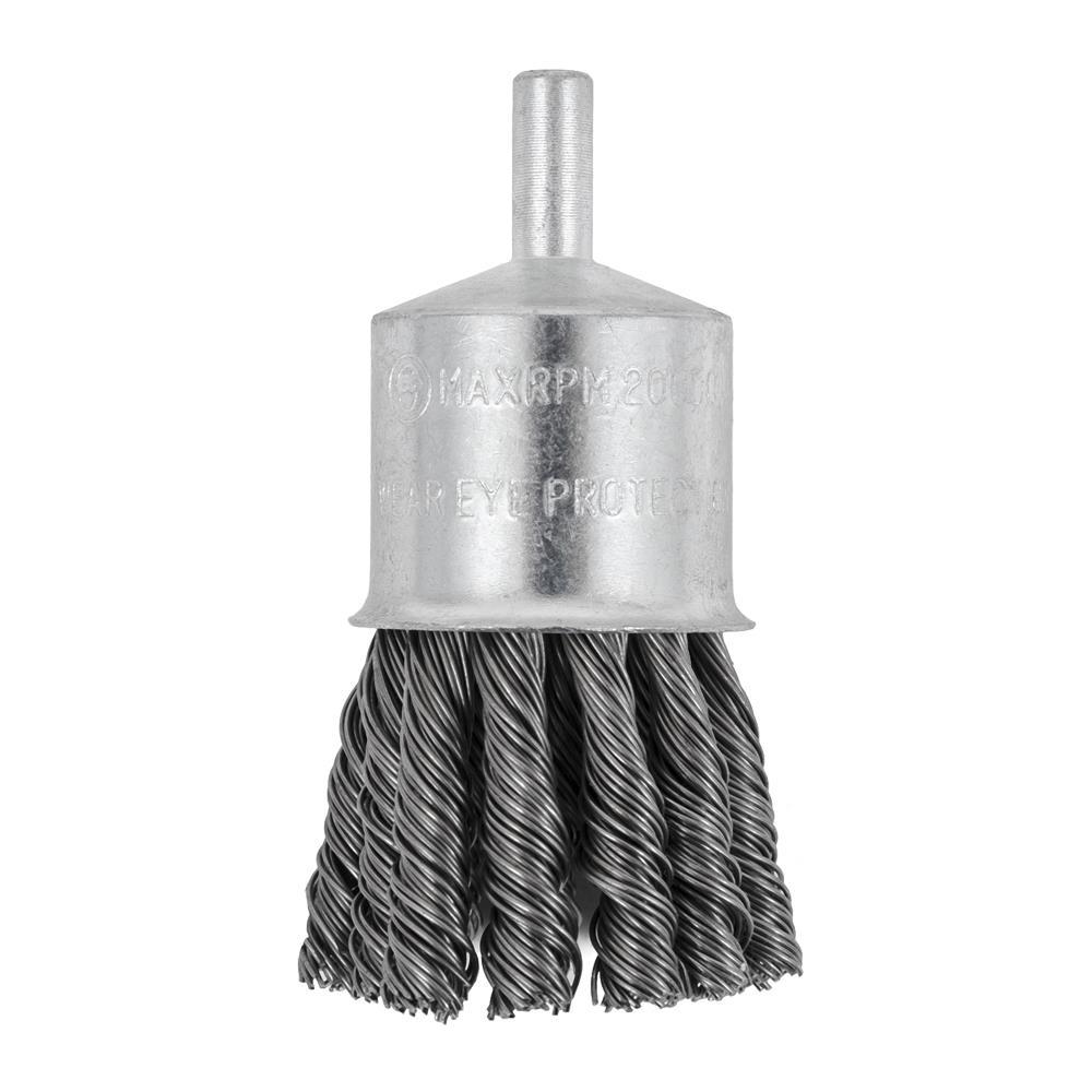 1-1/8 x 1/4&#34; Shaft Mounted Knot Twisted End Brush