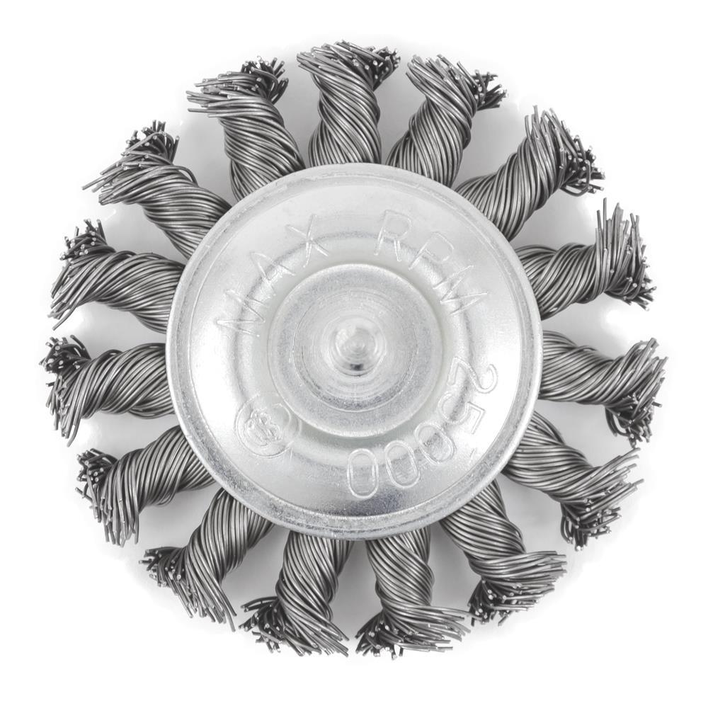 3 x 1/4&#34; Shaft-Mounted Knot Twisted Radial Brush