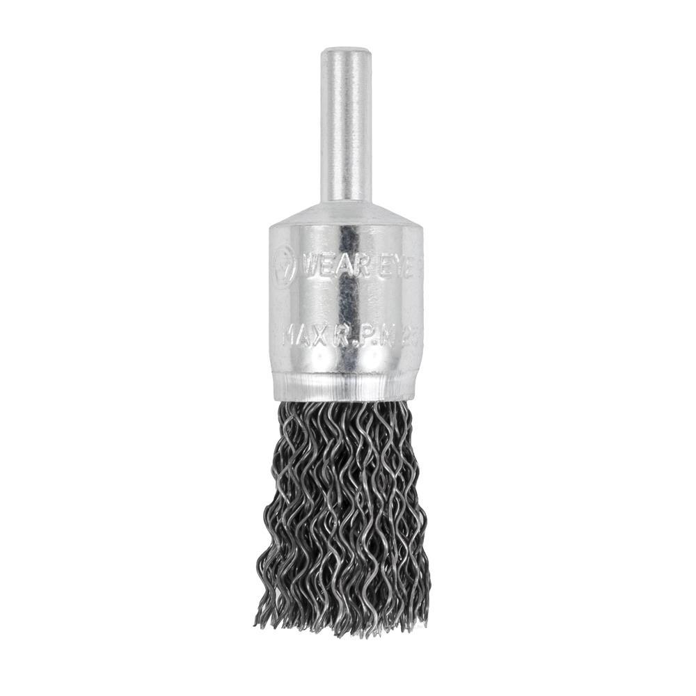 Shaft Mounted Crimped End Brush - 1/2 x 1/4&#34;