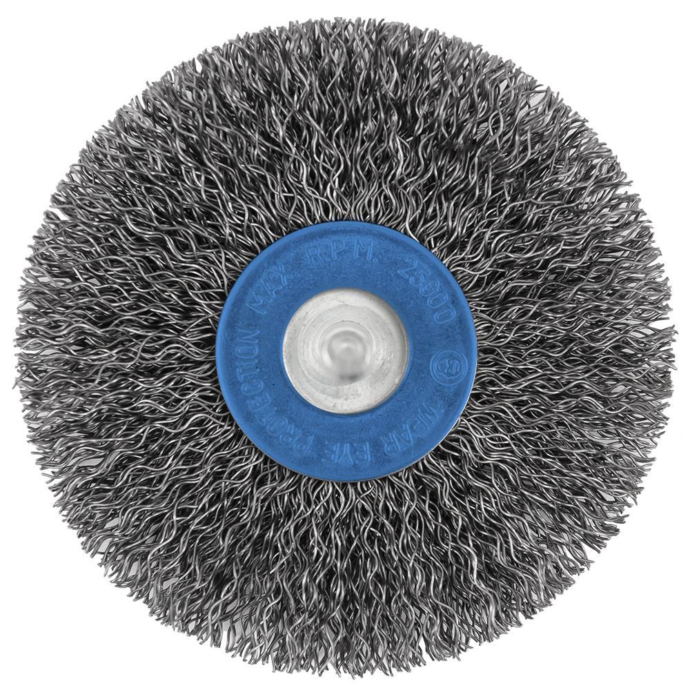 Shaft Mounted Crimped Radial Brush - SST - 3&#34; x 1/4&#34;