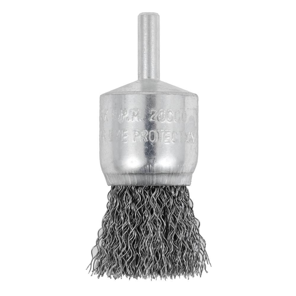 Shaft Mounted Crimped End Brush - 1 x 1/4&#34;