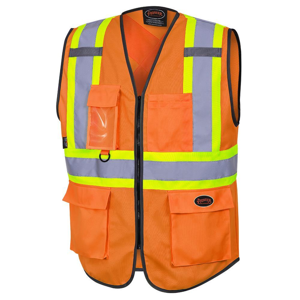 Zip Front Safety Vests - Multi Pockets