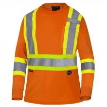 Pioneer V1052850-XS - Women's  Long-Sleeved Safety T-Shirt - Bird's-Eye Polyester