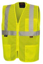 Pioneer V2510960U-XL - Self-Extinguishing Hi-Vis Mesh Safety Vests